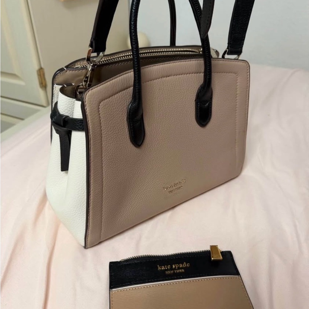 Kate Spade Black and Cream Purse and Wallet